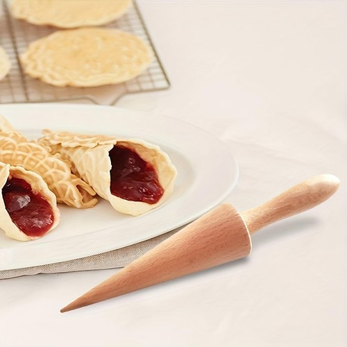 Wooden ice cream cone maker - cream,